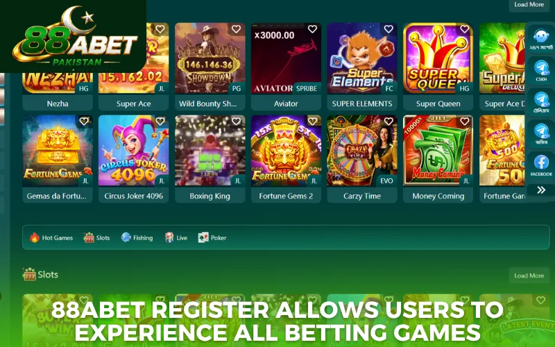 88abet register allows users to experience all betting games