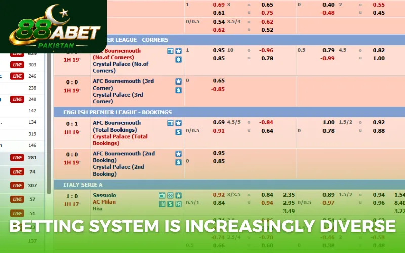 Betting system is increasingly diverse