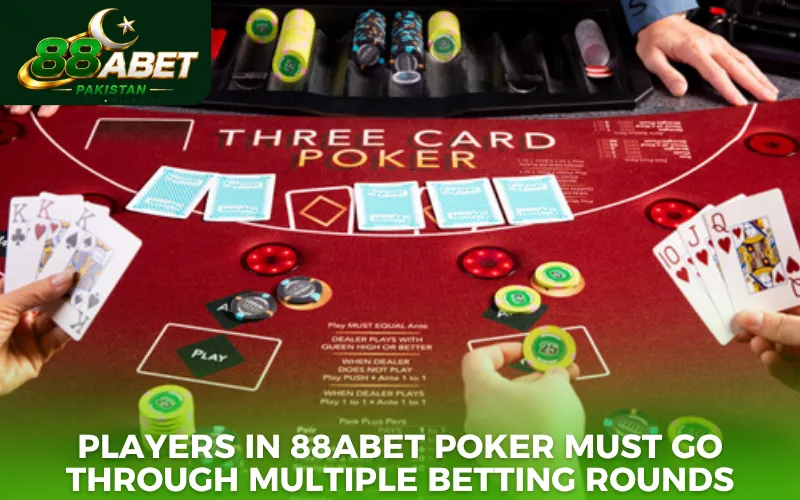 Players in 88abet Poker must go through multiple betting rounds